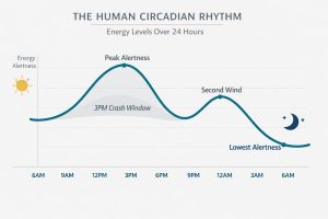 Graph showing natural energy peaks and dips throughout the day